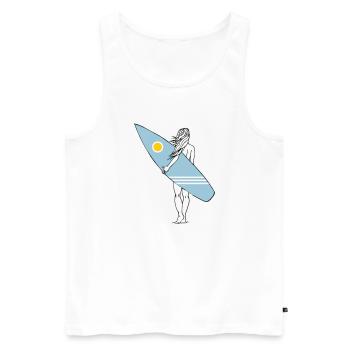Surferin - Männer Premium Bio Tank Top - Weiß - Vorne - AI Model Male 178 light (178cm)