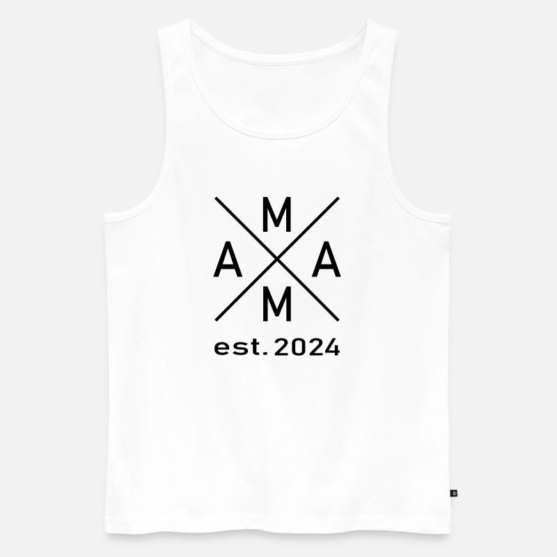 Mama est. 2024 - Männer Premium Bio Tank Top - Weiß