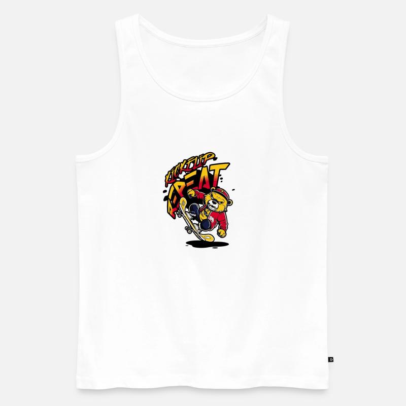 KICKFLIP REPEAT - Männer Premium Bio Tank Top - Weiß