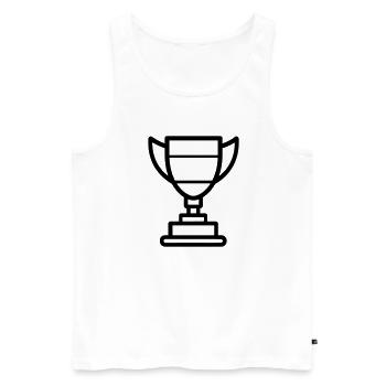 Trophäe - Männer Premium Bio Tank Top - Weiß - Vorne - Michal (187cm)