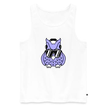 Cool Cute DJ Owl Party Club Music Owls Bird - Men's Premium Organic Tank Top - white - Front - Michal (187cm)