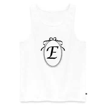 Vintage Letter E Ribbon - Gift Idea - Men's Premium Organic Tank Top - white - Front - Michal (187cm)