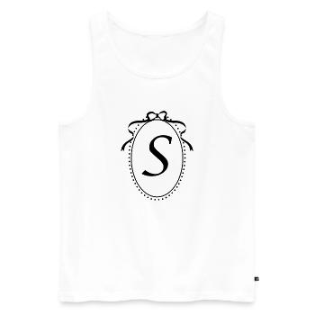 Vintage Ribbon Letters - Gift Idea - Men's Premium Organic Tank Top - white - Front - Michal (187cm)
