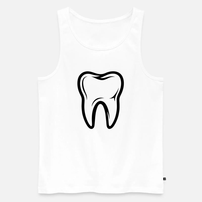 Zahn Symbol - Männer Premium Bio Tank Top - Weiß