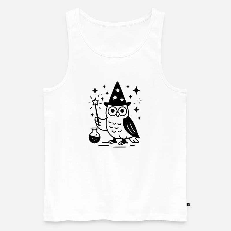 Der Eulenzauberer - Männer Premium Bio Tank Top - Weiß