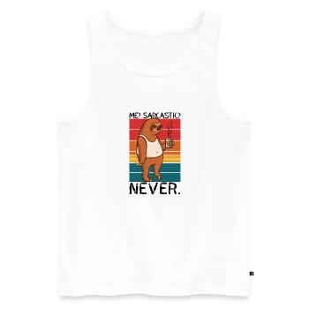 Me Sarcastic Never Sloth Saying - Men's Premium Organic Tank Top - white - Front - AI Model Male 178 light (178cm)