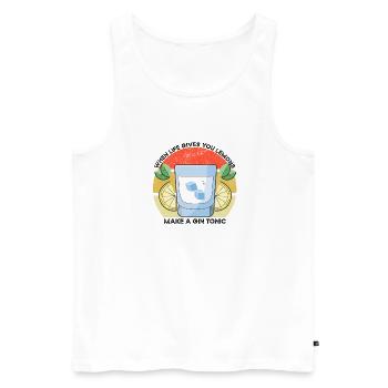 Das Leben gibt dir Zitronen Funny Gin Sprichwort - Männer Premium Bio Tank Top - Weiß - Vorne - AI Model Male 178 light (178cm)