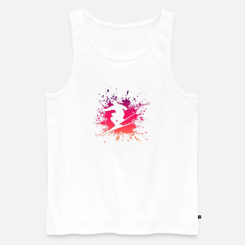 Skiing Splash ski skiing - Männer Premium Bio Tank Top - Weiß