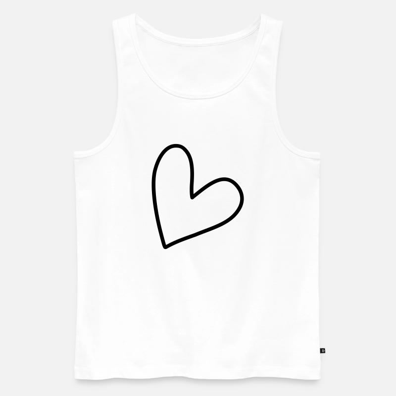 Schlichtes Herz Symbol - Männer Premium Bio Tank Top - Weiß