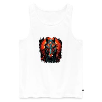mane humor sports horse quarter horse wild horse - Männer Premium Bio Tank Top - Weiß - Vorne - AI Model Male 178 light (178cm)