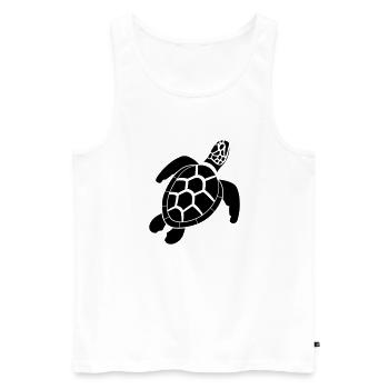 tortue - Débardeur bio Premium Homme - blanc - Devant - AI Model Male 178 light (178cm)