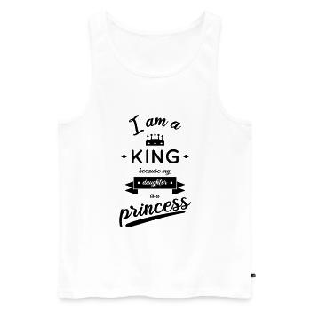 Dad - I am a king - Débardeur bio Premium Homme - blanc - Devant - Michal (187cm)
