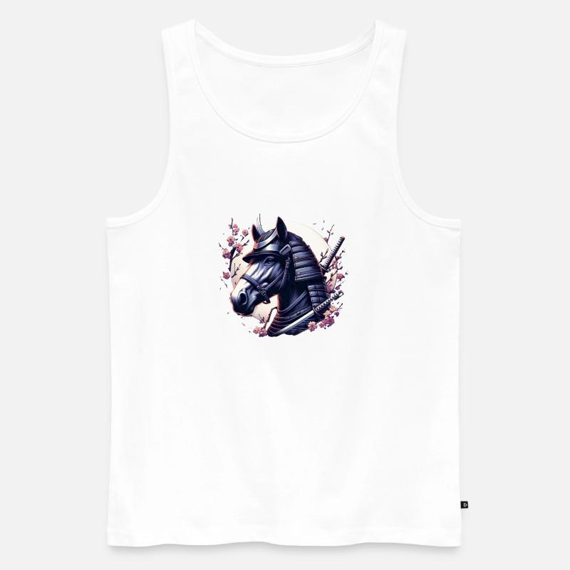 Das Samurai-Pferd - Männer Premium Bio Tank Top - Weiß