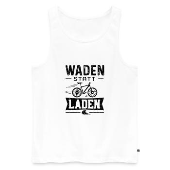 Waden Statt Laden - Fahrrad - Männer Premium Bio Tank Top - Weiß - Vorne - Michal (187cm)