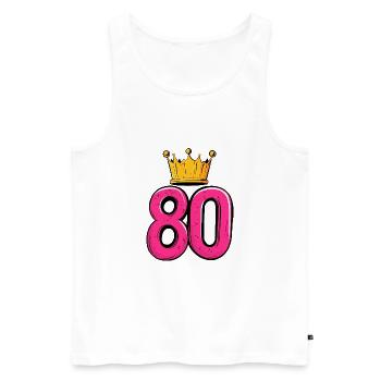 80 Zahl Krone - Männer Premium Bio Tank Top - Weiß - Vorne - Michal (187cm)