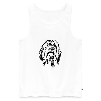 Bearded Collie chien de berger chien Wilsigns - Débardeur bio Premium Homme - blanc - Devant - Michal (187cm)