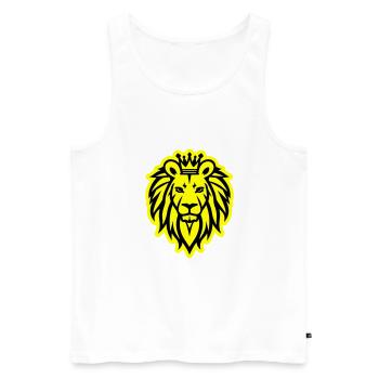 Löwe Krone Logo - Männer Premium Bio Tank Top - Weiß - Vorne - AI Model Male 178 light (178cm)