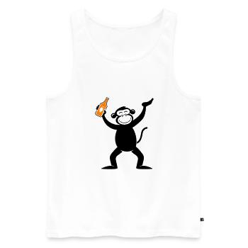 Monkey Beer Drôle De Fête Célibataire - Débardeur bio Premium Homme - blanc - Devant - Michal (187cm)
