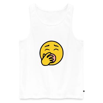 Emoji Tired Sketch Couleur - Débardeur bio Premium Homme - blanc - Devant - Michal (187cm)