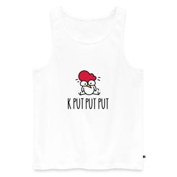 The funny chicken is tired - Men's Premium Organic Tank Top - white - Front - Michal (187cm)
