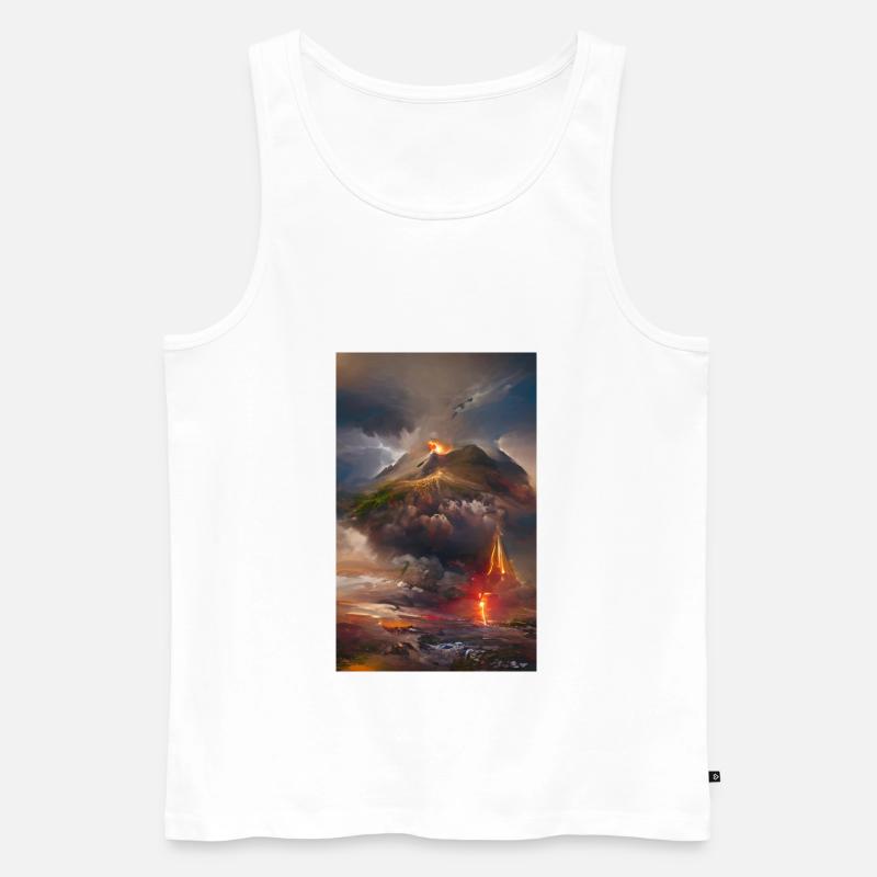 Erupting vulcano - Männer Premium Bio Tank Top - Weiß