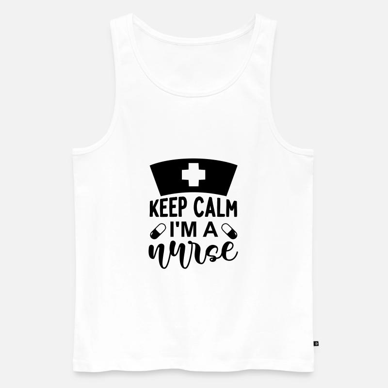 Keep calm im a nurse - Männer Premium Bio Tank Top - Weiß