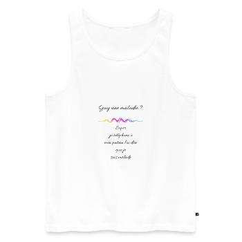 Gay une maladie - Débardeur bio Premium Homme - blanc - Devant - Michal (187cm)
