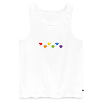 Rainbow Hearts LGBTQ LGBT gay pride - Débardeur bio Premium Homme - blanc - Devant - AI Model Male 178 light (178cm)