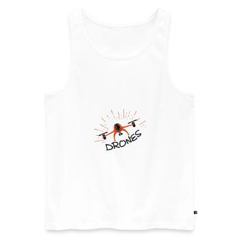drone - Men's Premium Organic Tank Top - white - Front - AI Model Male 178 light (178cm)