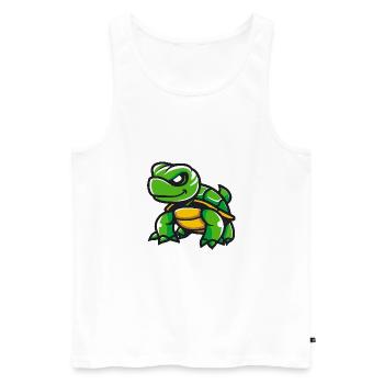 Bande dessinée Tortue - Débardeur bio Premium Homme - blanc - Devant - Michal (187cm)
