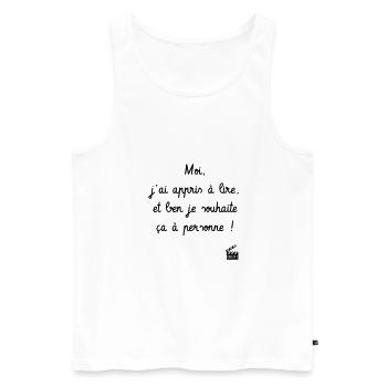 Kaameløtt - Réplique Culte - Citation Léodagan - Débardeur bio Premium Homme - blanc - Devant - AI Model Male 178 light (178cm)