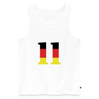 11 Numéro Jersey Allemagne - Débardeur bio Premium Homme - blanc - Devant - Michal (187cm)