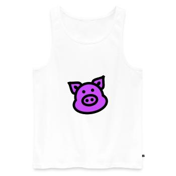 Pig Animal Pink - Men's Premium Organic Tank Top - white - Front - AI Model Male 178 light (178cm)