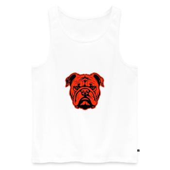 Tête de chien bouledogue - Débardeur bio Premium Homme - blanc - Devant - Michal (187cm)