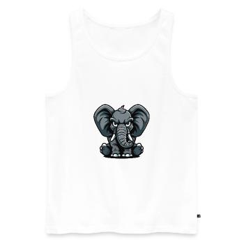 Elephant Comic - Men's Premium Organic Tank Top - white - Front - Michal (187cm)