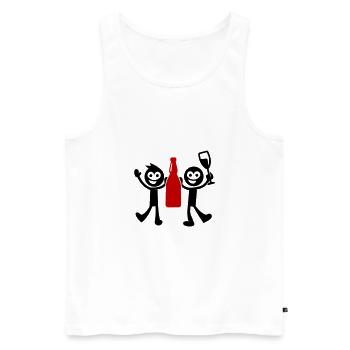Enterrement de vie de garçon bonhomme allumette - Débardeur bio Premium Homme - blanc - Devant - Michal (187cm)