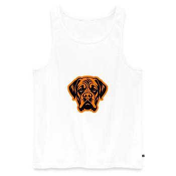 Mastiff Hund Kopf - Männer Premium Bio Tank Top - Weiß - Vorne - Michal (187cm)