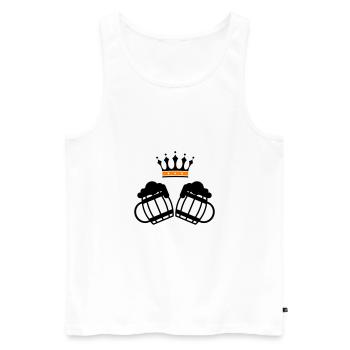 Couronne de bière - Débardeur bio Premium Homme - blanc - Devant - Michal (187cm)