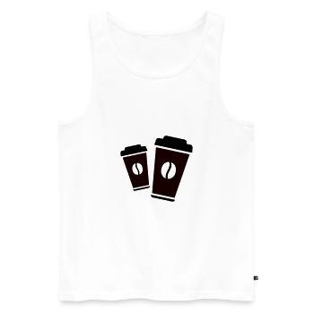 Kaffee To Go Coffee - Men's Premium Organic Tank Top - white - Front - AI Model Male 178 light (178cm)