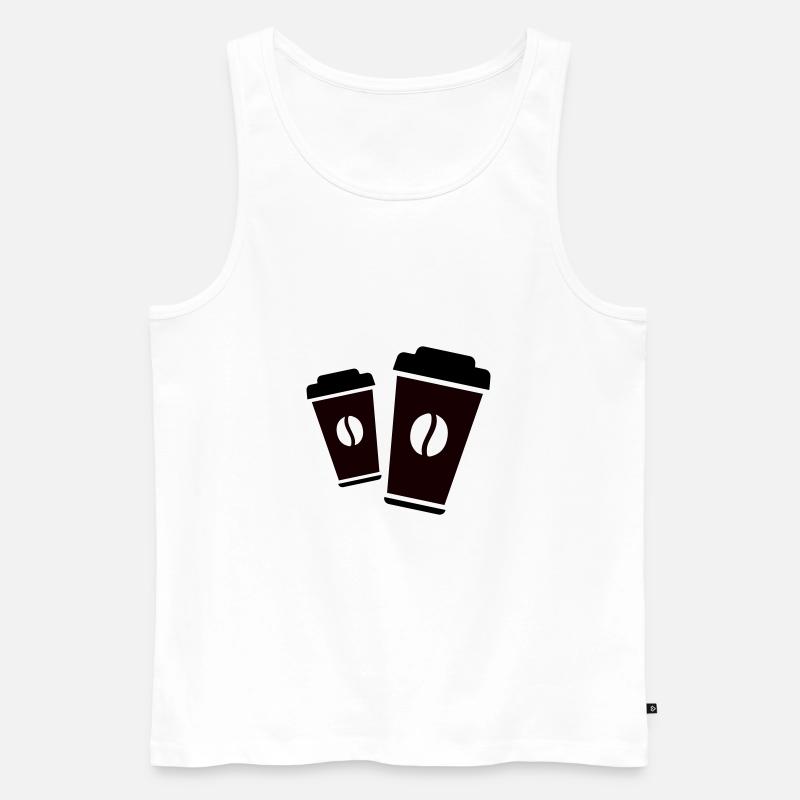 Kaffee To Go Coffee - Männer Premium Bio Tank Top - Weiß