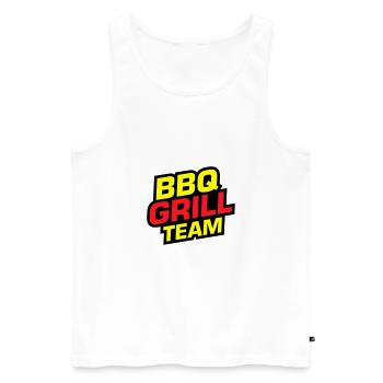 Grill Bbq BarbecueTeam - Männer Premium Bio Tank Top - Weiß - Vorne - AI Model Male 178 light (178cm)