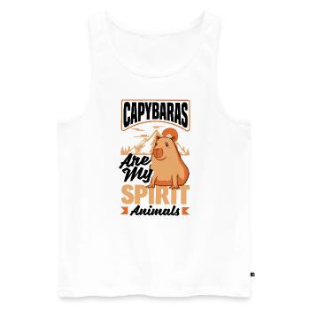 Capybara Nagetiere Capybaras sind meine Geisttiere - Männer Premium Bio Tank Top - Weiß - Vorne - Michal (187cm)