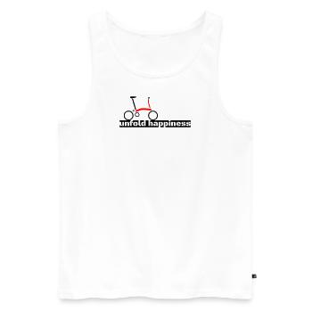 Unfold happiness - Brompton bike - Männer Premium Bio Tank Top - Weiß - Vorne - AI Model Male 178 light (178cm)