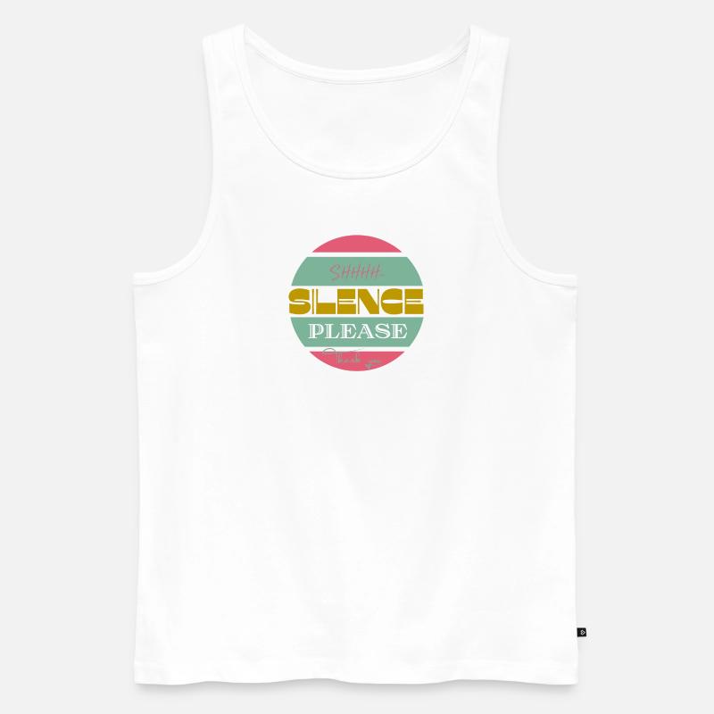 Silence please Ruhe bitte - Männer Premium Bio Tank Top - Weiß