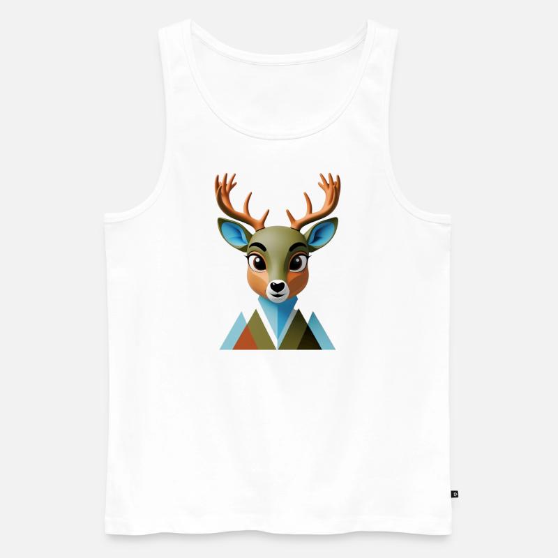 Reh - Männer Premium Bio Tank Top - Weiß