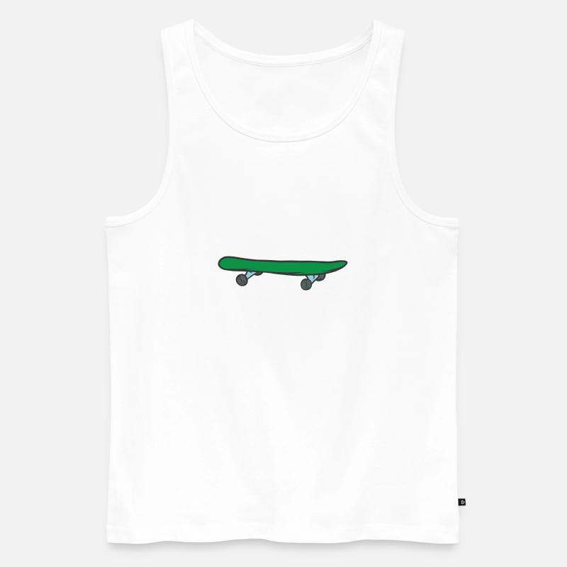 Skateboard - Men's Premium Organic Tank Top - white