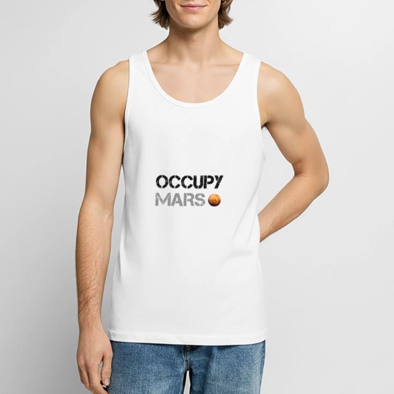 Occupy Mars Planet Space Explor Rocket Science Men's Premium Organic Tank Top
