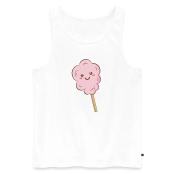 Zuckerwatte - Männer Premium Bio Tank Top - Weiß - Vorne - Michal (187cm)