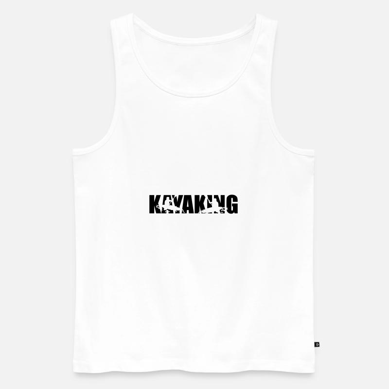 Kayaking, Kajak - Männer Premium Bio Tank Top - Weiß