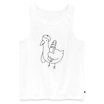Baguette Canard - Débardeur bio Premium Homme - blanc - Devant - Michal (187cm)